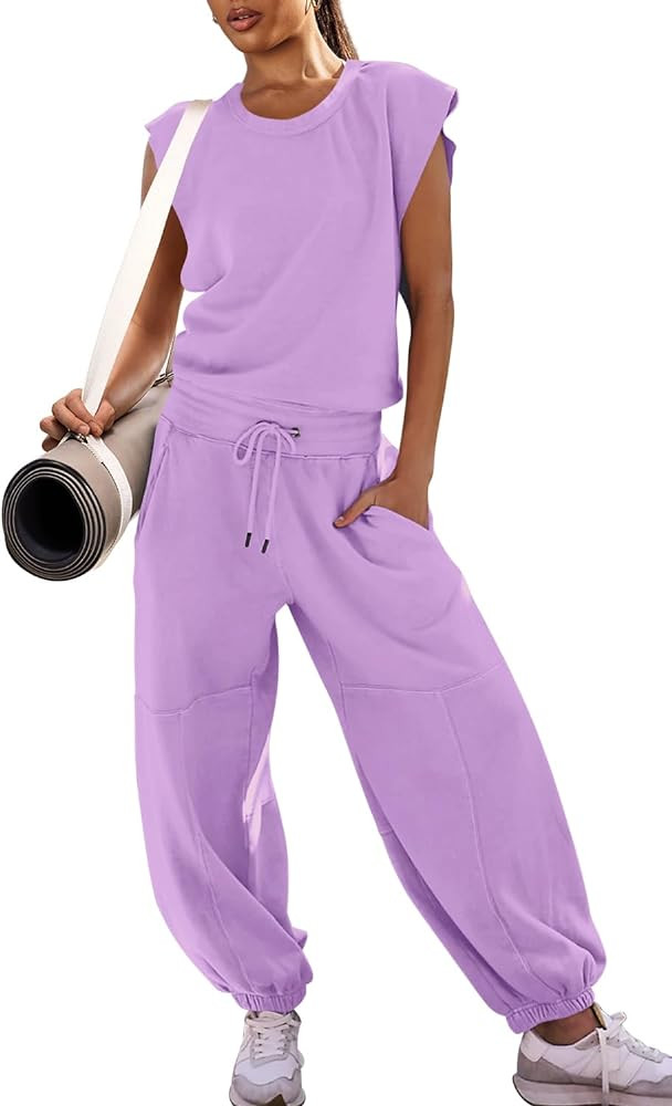 LAMISSCHE Womens Oversized Wide Leg Jumpsuit with Pockets Elastic Waist Workout Onesie Romper Ope... | Amazon (US)