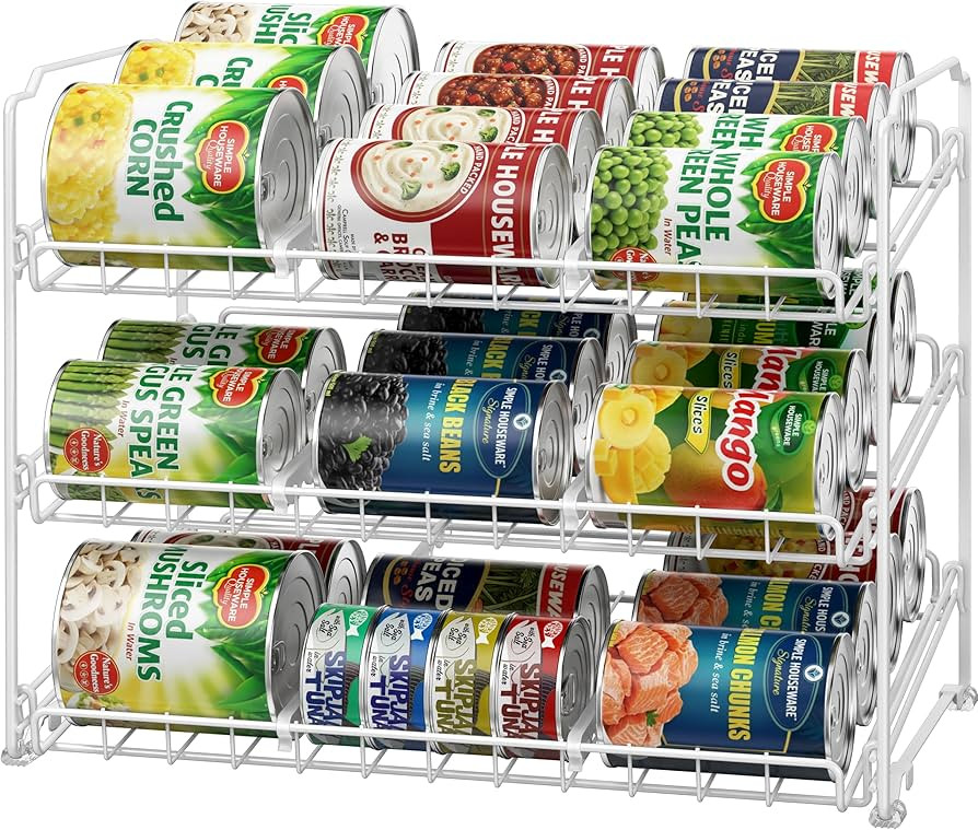 Simple Houseware Stackable Can Organizer Rack for Pantry/Cabinet - 11.5" D x 17" W x 13.75" H, Ho... | Amazon (US)