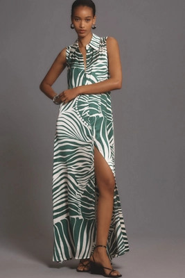 Corey Lynn Calter Sleeveless Mock-Neck Maxi Shirt Dress | Anthropologie (US)