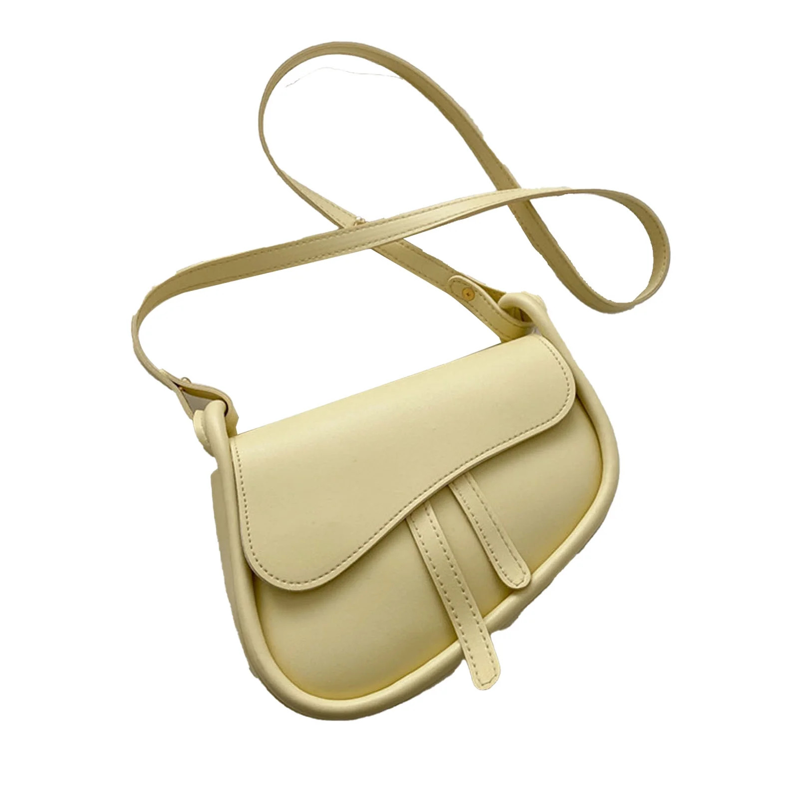 Saddle Bag Fashionable Casual Retro PU Leather Women Small Shoulder Bag for Female Yellow Free Si... | Walmart (US)
