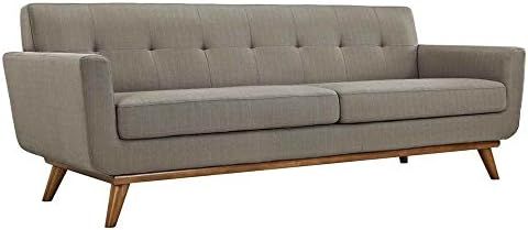 Modway Engage Mid-Century Modern Upholstered Fabric Sofa in Granite | Amazon (US)