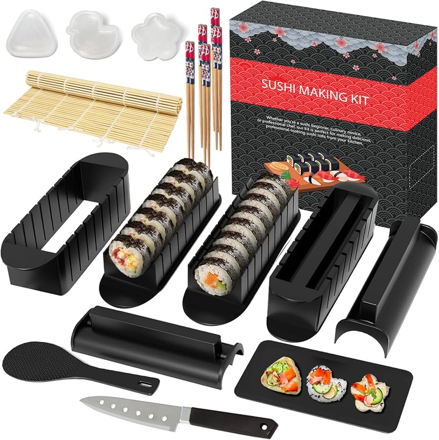 HI NINGER sushi maker set,deluxe edition 20 artikel kit für anfänger zum selber machen,sushi ma... | Amazon (DE)