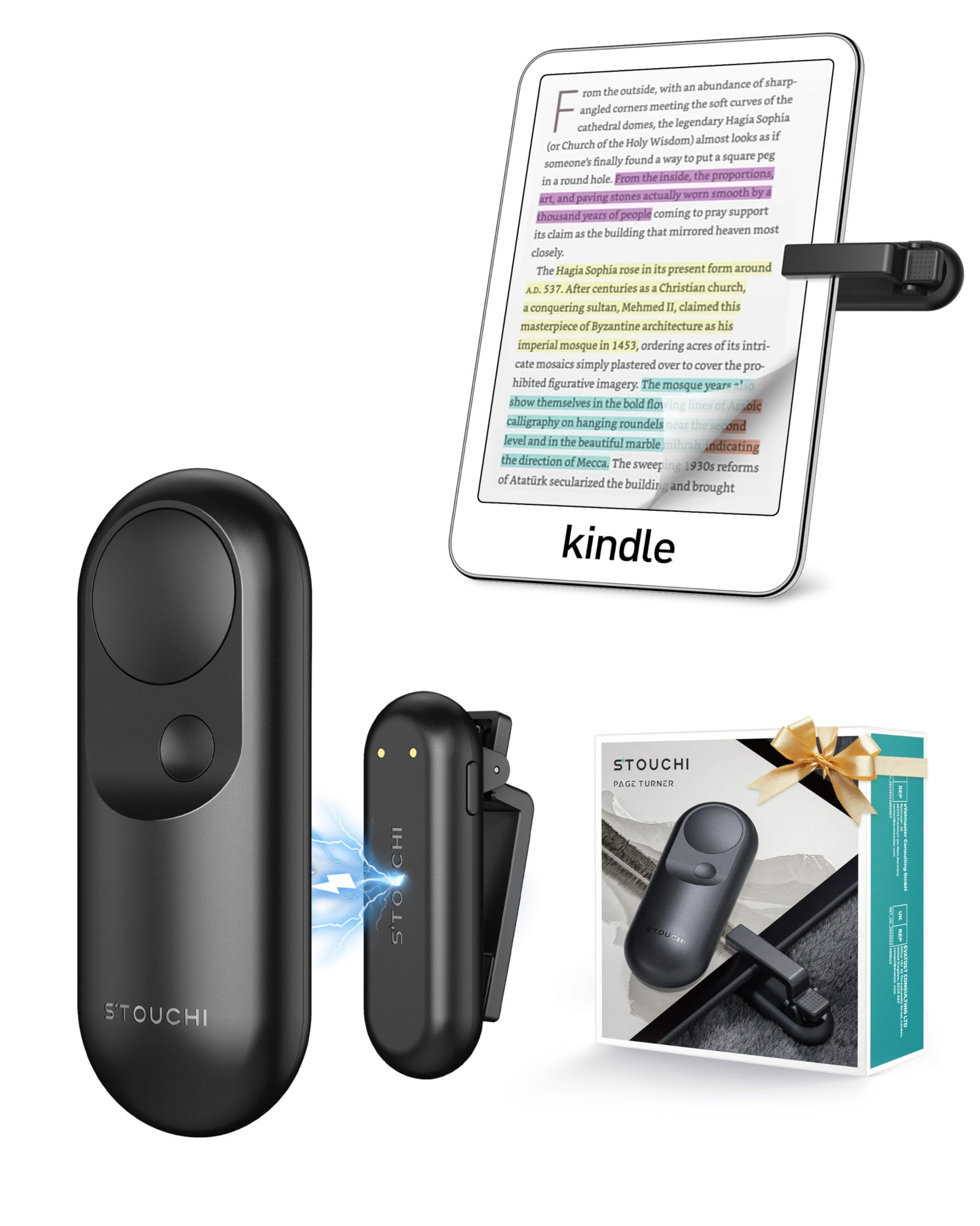 [#1 Magnetic Tech] Remote Control Page Turner for Kindle Paperwhite with Wrist Strap, 2-in-1 Kind... | Amazon (US)