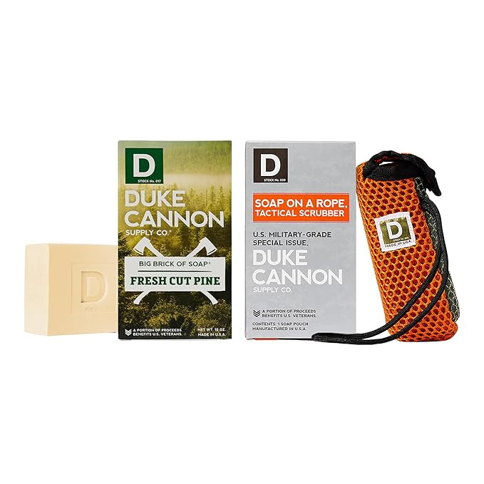 Duke Cannon Bar Soap + Tactical Scrubber 2 Pack Bundle | Fresh Cut Pine Big Brick Soap (10 oz) & ... | Amazon (US)