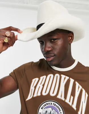 ASOS DESIGN structured cowboy hat in ecru | ASOS (Global)