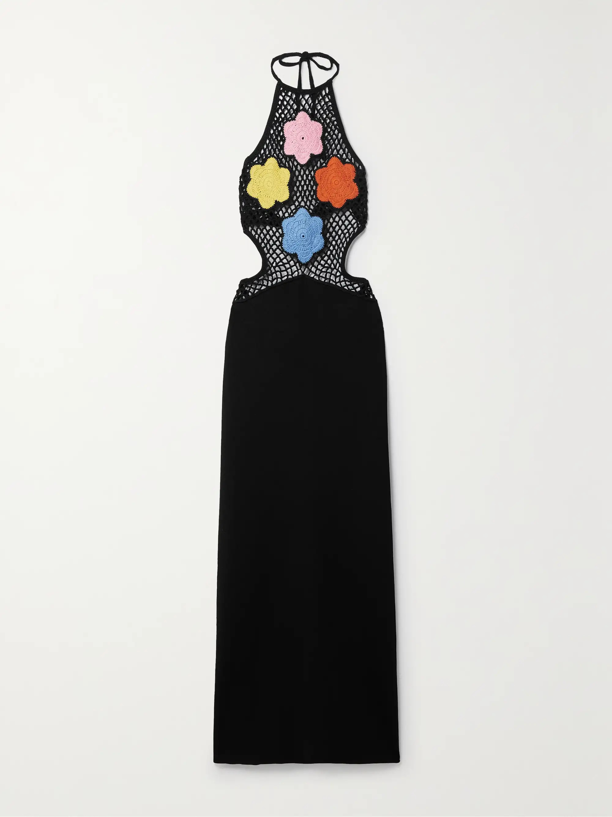 Jacqueline crochet-knit and ribbed-knit halterneck maxi dress | NET-A-PORTER (US)
