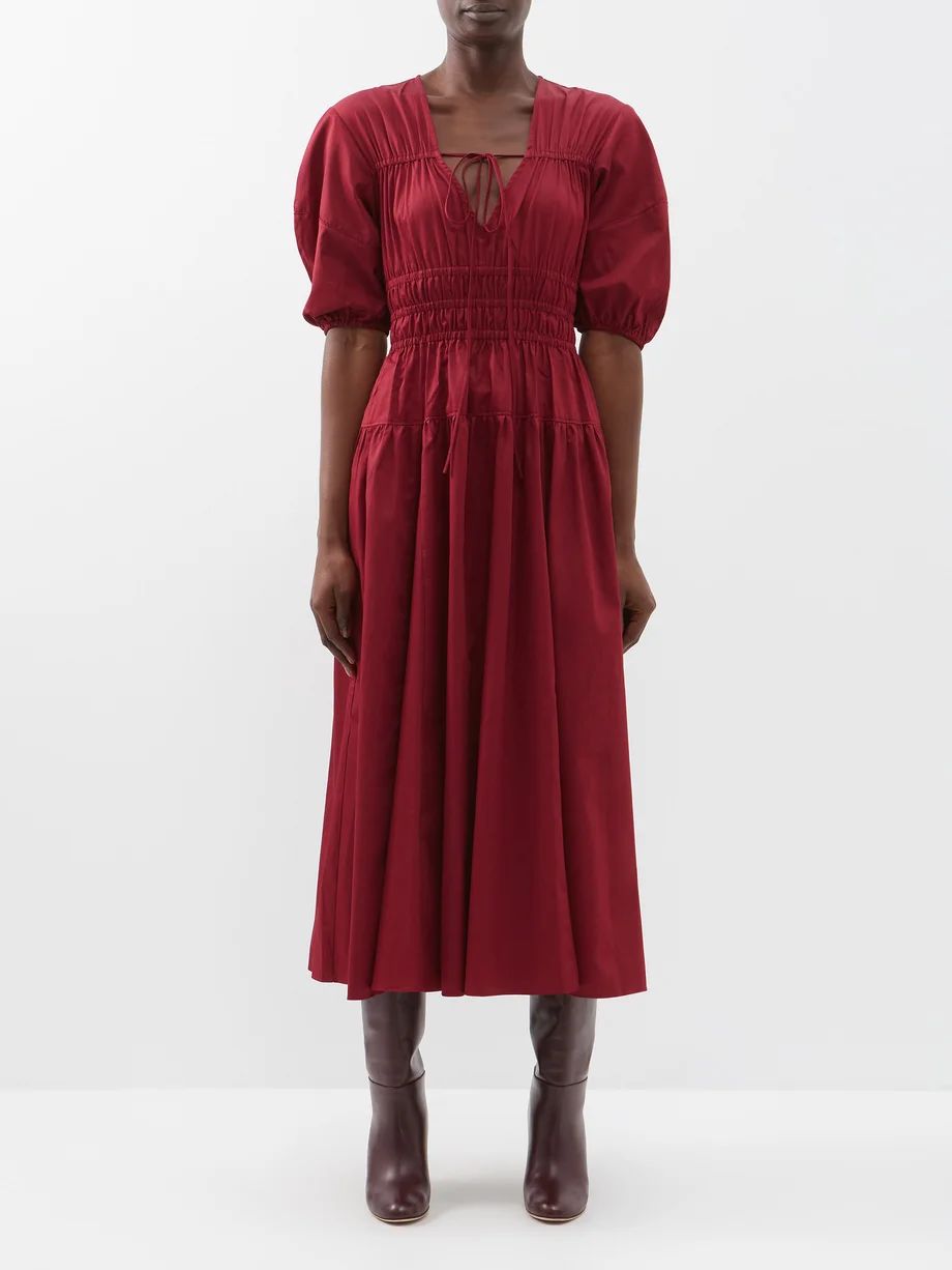 Structured elasticated-waist cotton midi dress | La Ligne | Matches (US)