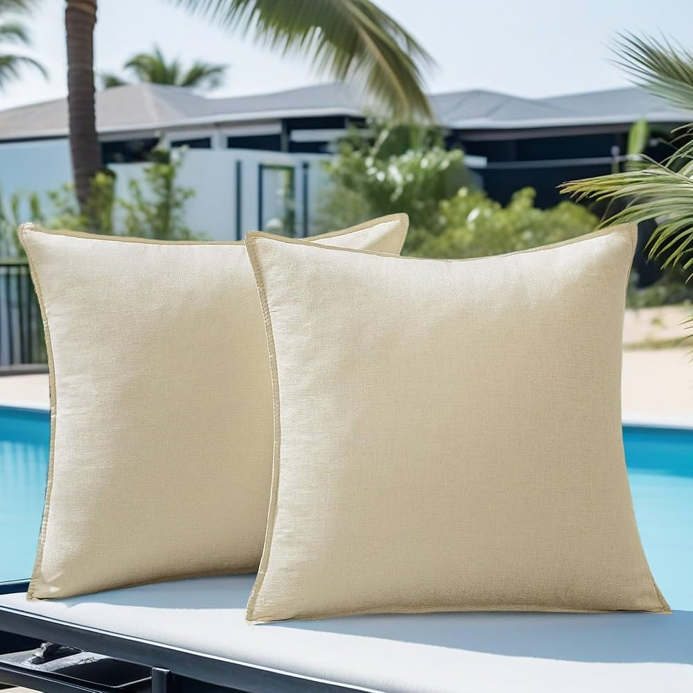 Pack of 2 Waterproof Pillow Covers Decorative Outdoor Pillows Sofa Cushion Covers Garden Spring P... | Amazon (US)