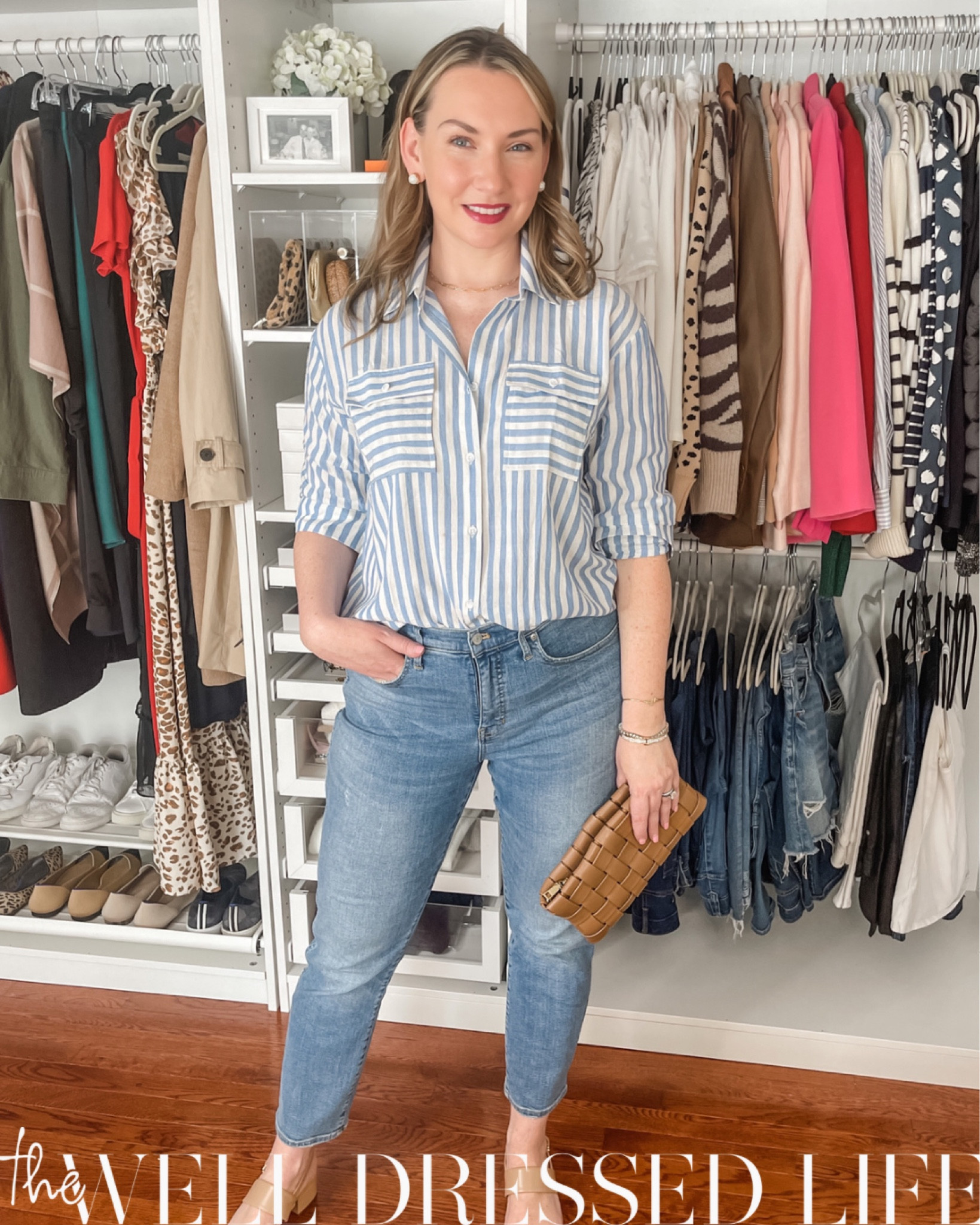 Amazon button down styled with sandals and Julie Vos earrings!

#LTKstyletip #LTKFind