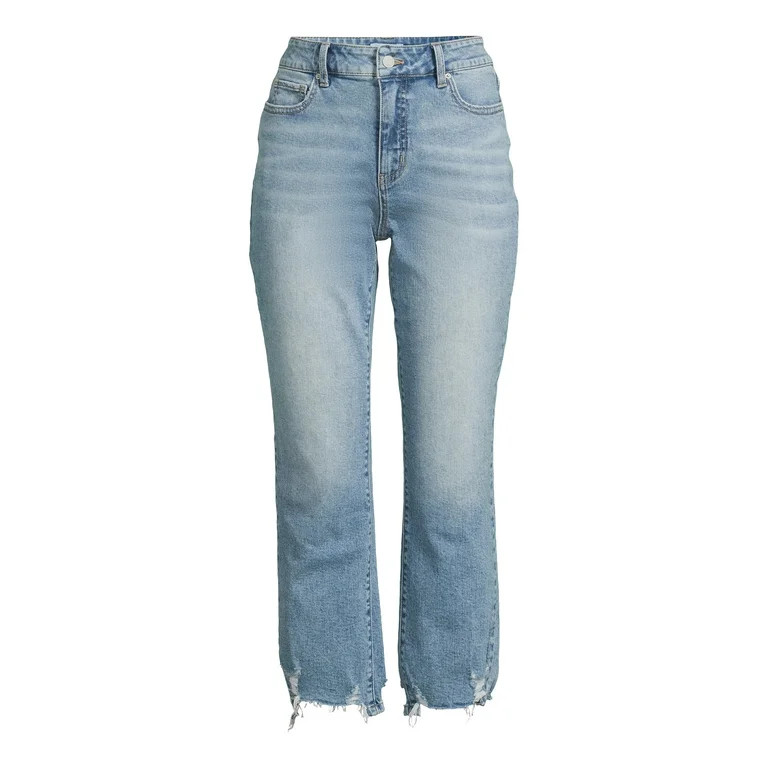 Time and Tru Women's High Rise Straight Jeans, 27.5” Inseam, Sizes 4-20 | Walmart (US)