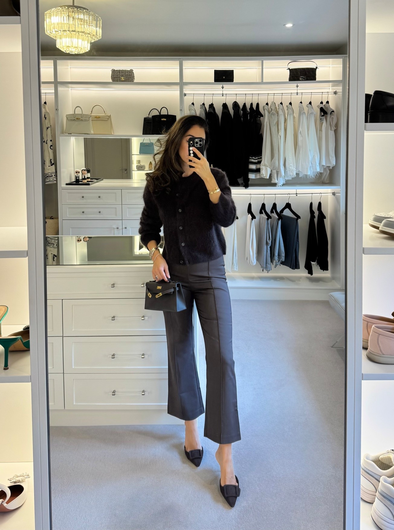 Wearing a Small in this super soft cashmere cardigan for a relaxed fit

Wearing an XS in the base layer 

Wearing a UK 8 (Small) in the trousers - love the high cut elasticated waist and stretch fabric

Mules are true to size and so comfortable!  #LTKFashionMonth

#LTKstyletip #LTKuk