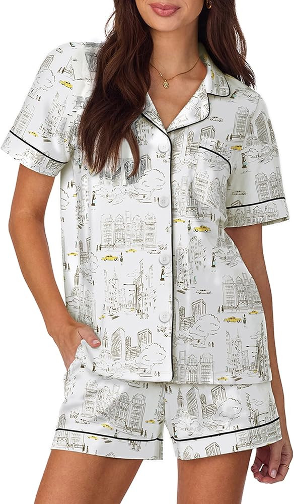 Bed Head PJs Womens Matching Pajamas - Soft Organic Short Sleeve Button Down PJ Shirt & Shorts Se... | Amazon (US)