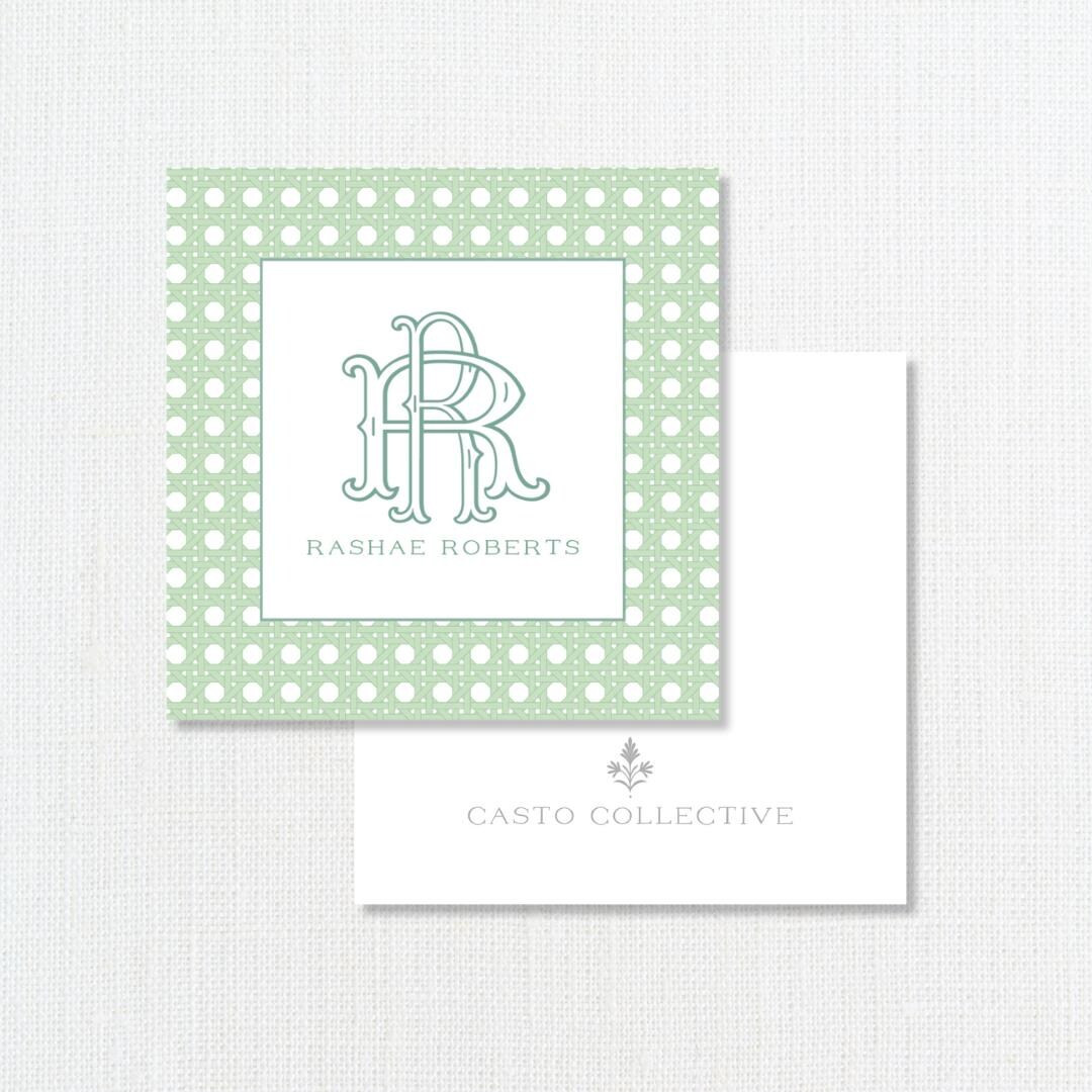 Rattan Monogram Enclosure Card, Personalized Gifts, Cane Gift Tag, Spring Gift Tag, Mother's Day ... | Etsy (US)