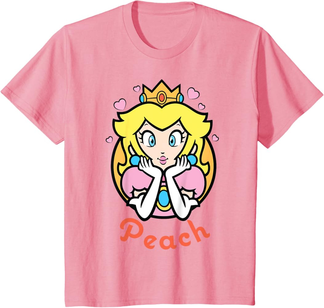 Nintendo Super Mario Princess Peach Portrait Graphic T-Shirt T-Shirt | Amazon (US)