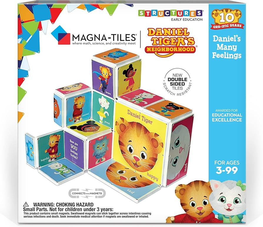 CreateOn Daniel Tigers Neighborhood: Daniel’s Many Feeling’s Magna-Tiles Structure Set, Magne... | Amazon (US)