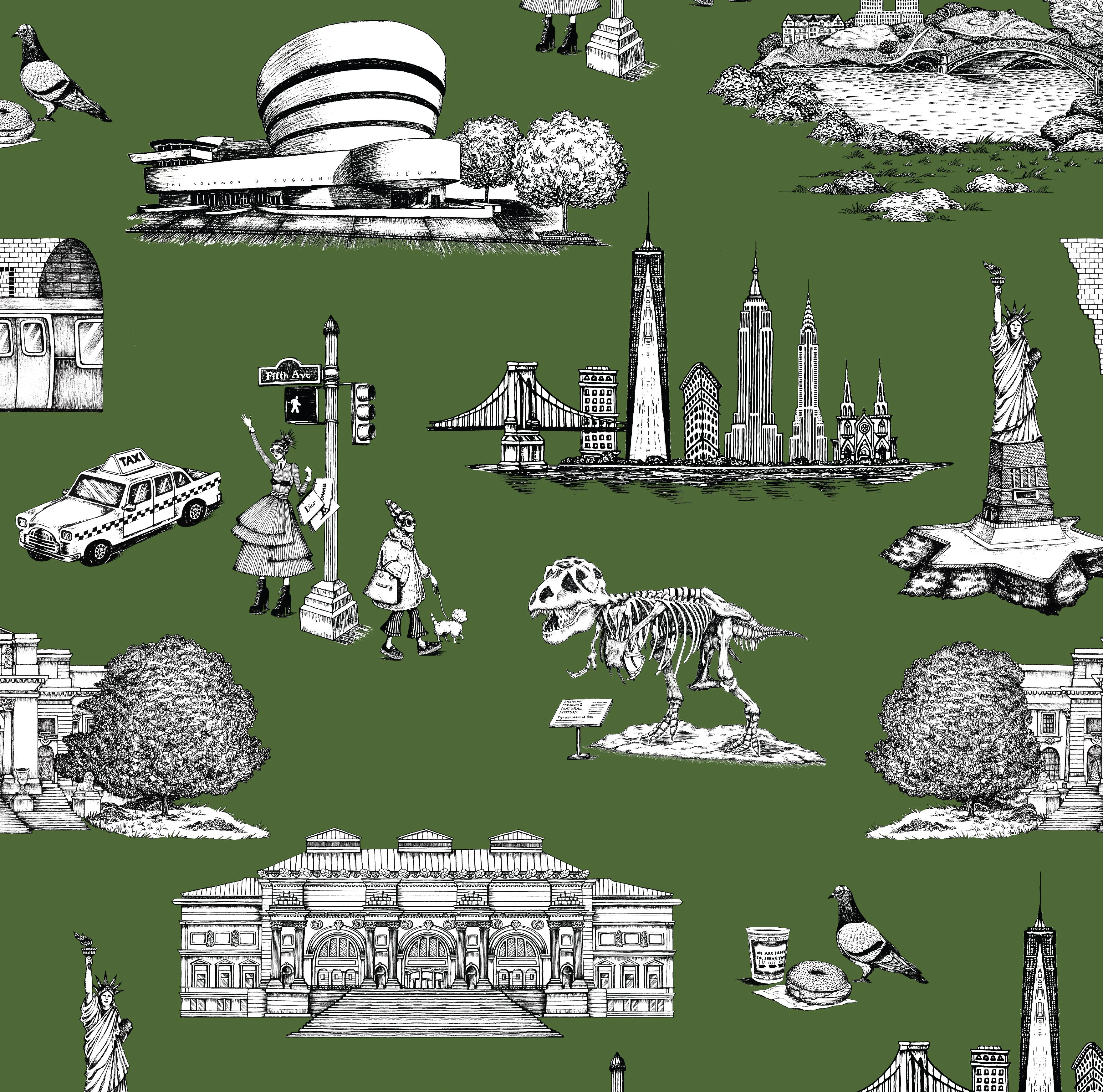 New York Toile Peel & Stick Wallpaper | Katie Kime Inc