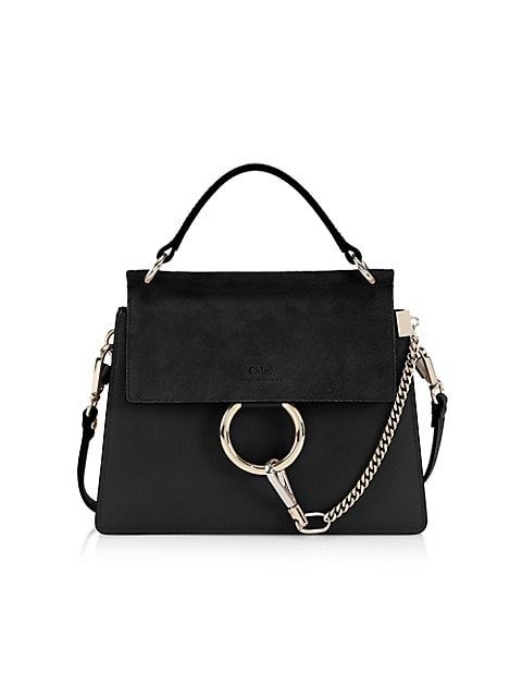 Small Faye Leather & Suede Top Handle Bag | Saks Fifth Avenue