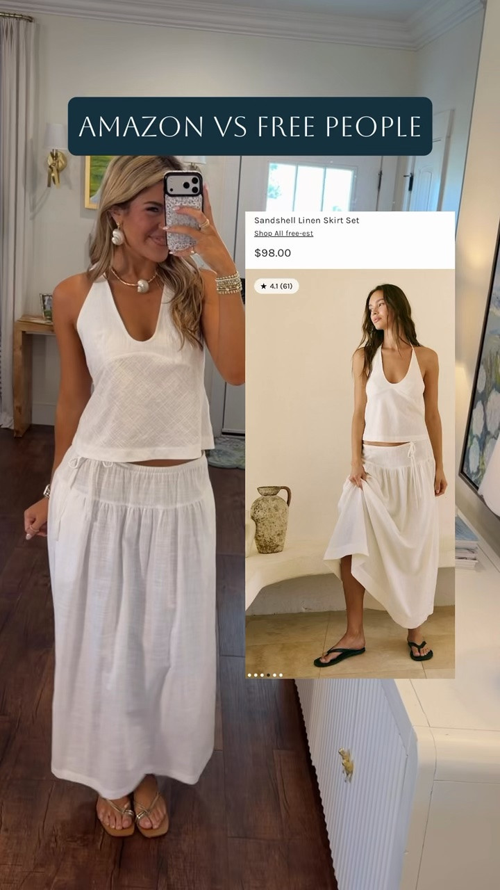 95% cotton!!😍 INSANE find y'all! This one will go fast! One of my fav FP inspired finds of all time!! wearing size M and I'm 5'9!
#linenset #skirtset #vacationoutfit #pinterestoutfit #boujeeonabudget

#LTKootd #LTKTravel #LTKSeasonal