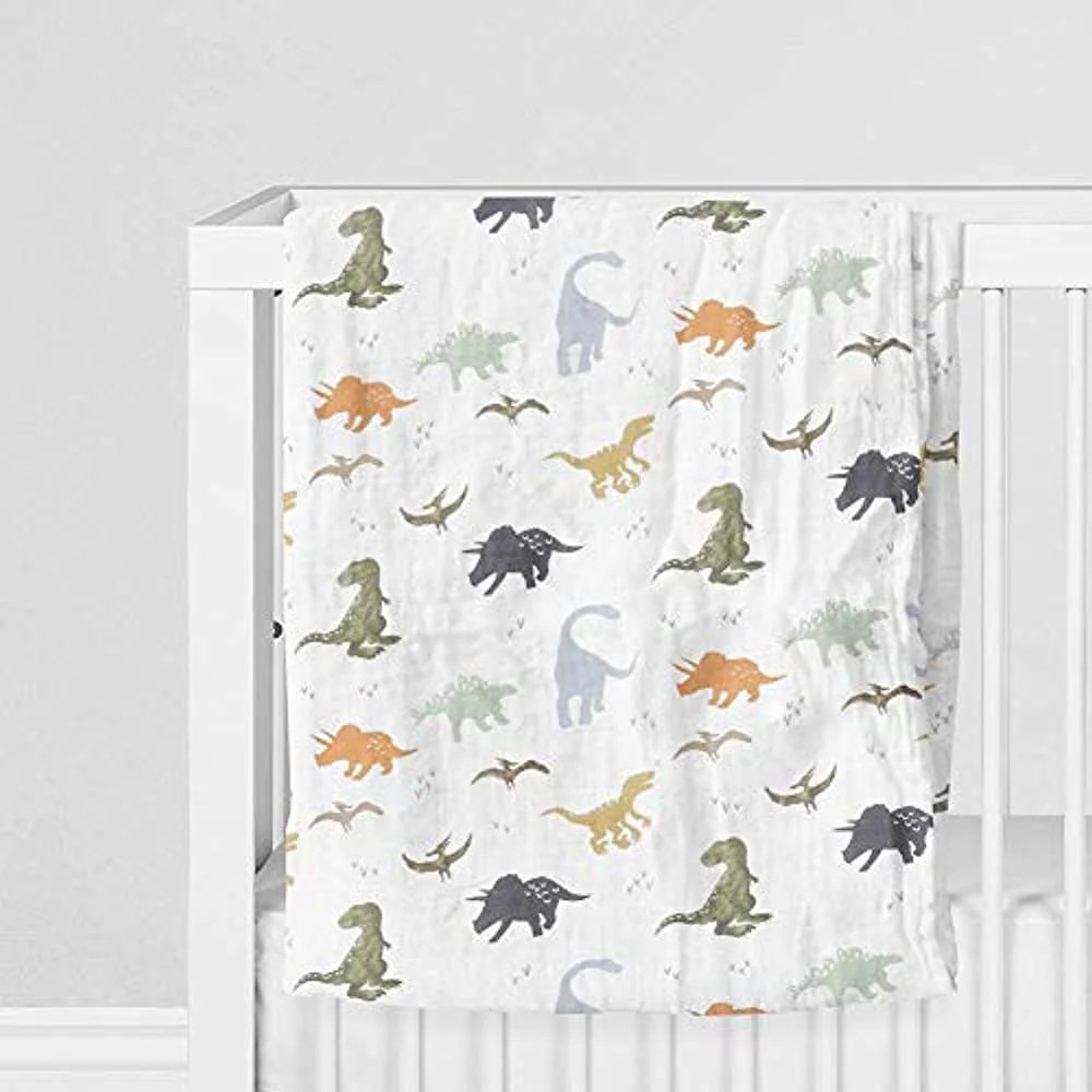 Aenne Baby Muslin Baby Swaddle Blanket Dinosaur Dino Print, Luxurious, Soft and Silky, 70% Bamboo... | Walmart (US)