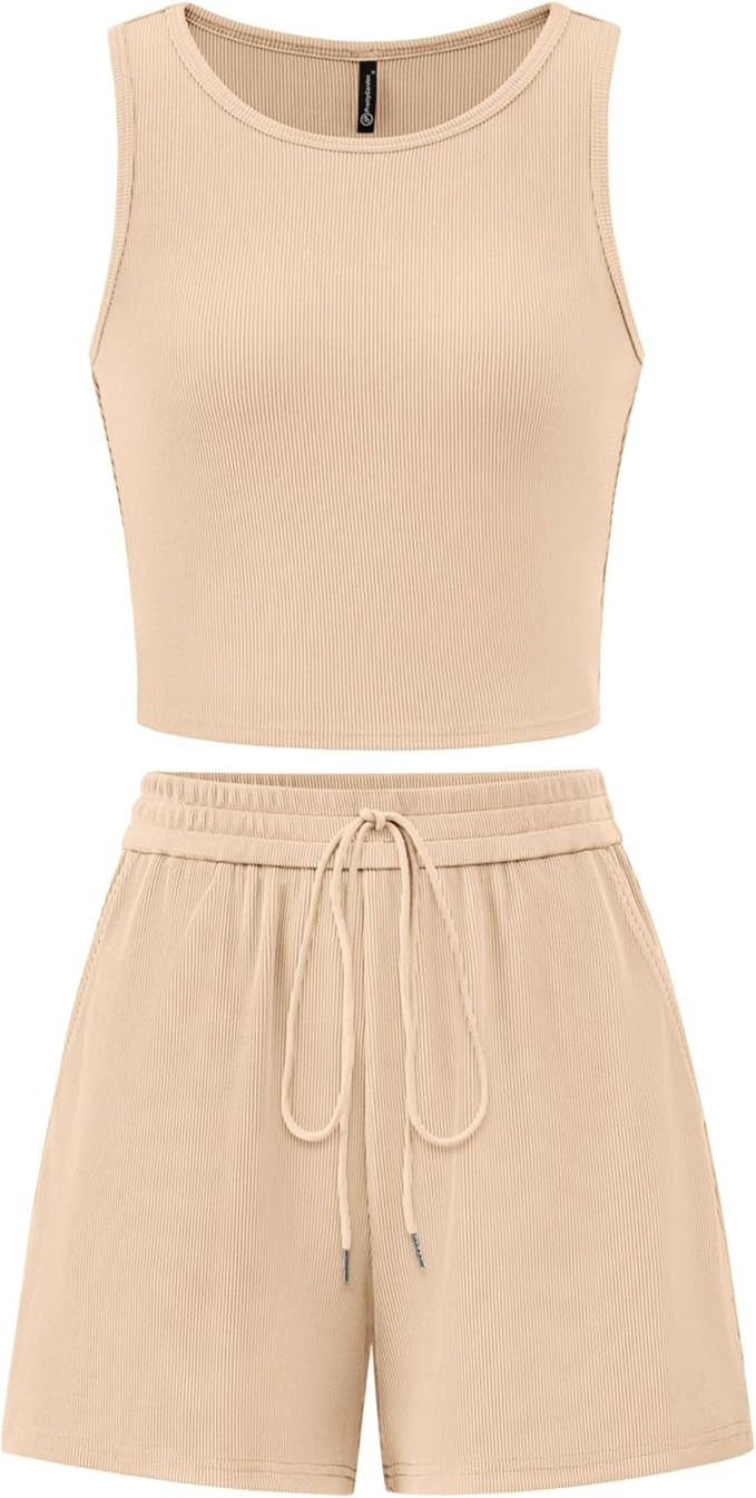 PRETTYGARDEN Lounge Sets for Women 2025 Summer Two Piece Matching Outfits Beach Vacation Clothes ... | Amazon (US)