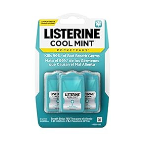 Listerine Cool Mint Pocketpaks Breath Strips Kills Bad Breath Germs, 24-Strip Pack, 3 Pack | Amazon (US)
