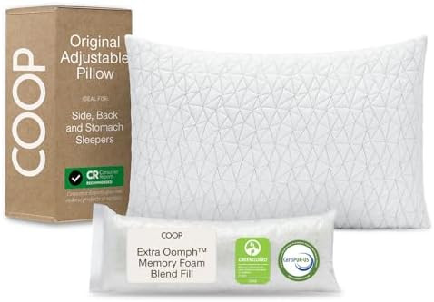 Coop Home Goods Original Adjustable Pillow, Queen Size Bed Pillows for Sleeping, Cross Cut Memory... | Amazon (US)