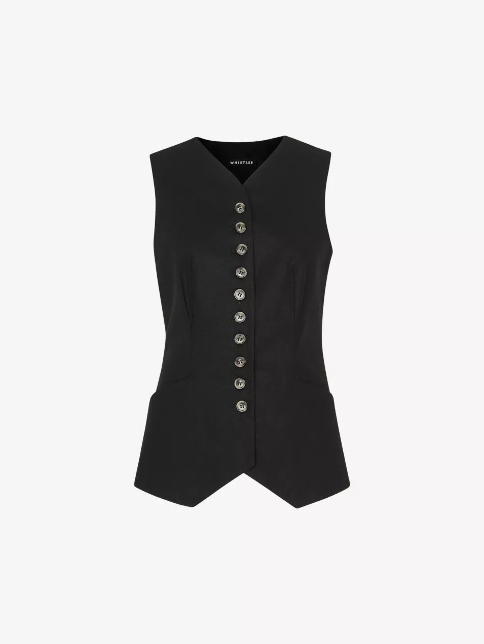 Lindsey V-neck linen and cotton waistcoat | Selfridges