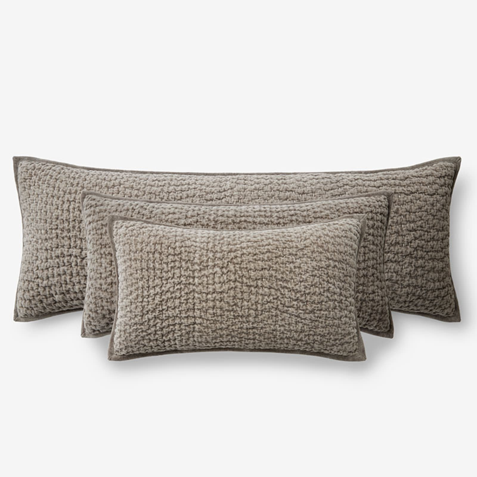 Ophelia Handcrafted Decorative Pillow Cover - Dark Taupe, 12 in. x 21 in. | The Company Store