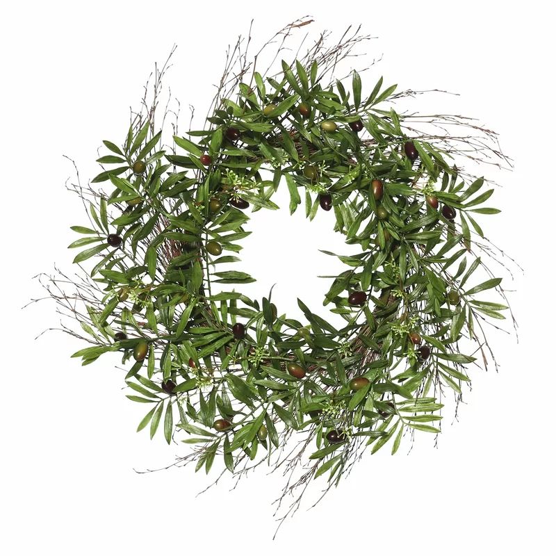 Artificial 24" Olive Leaf Polyester Wreath | Wayfair North America