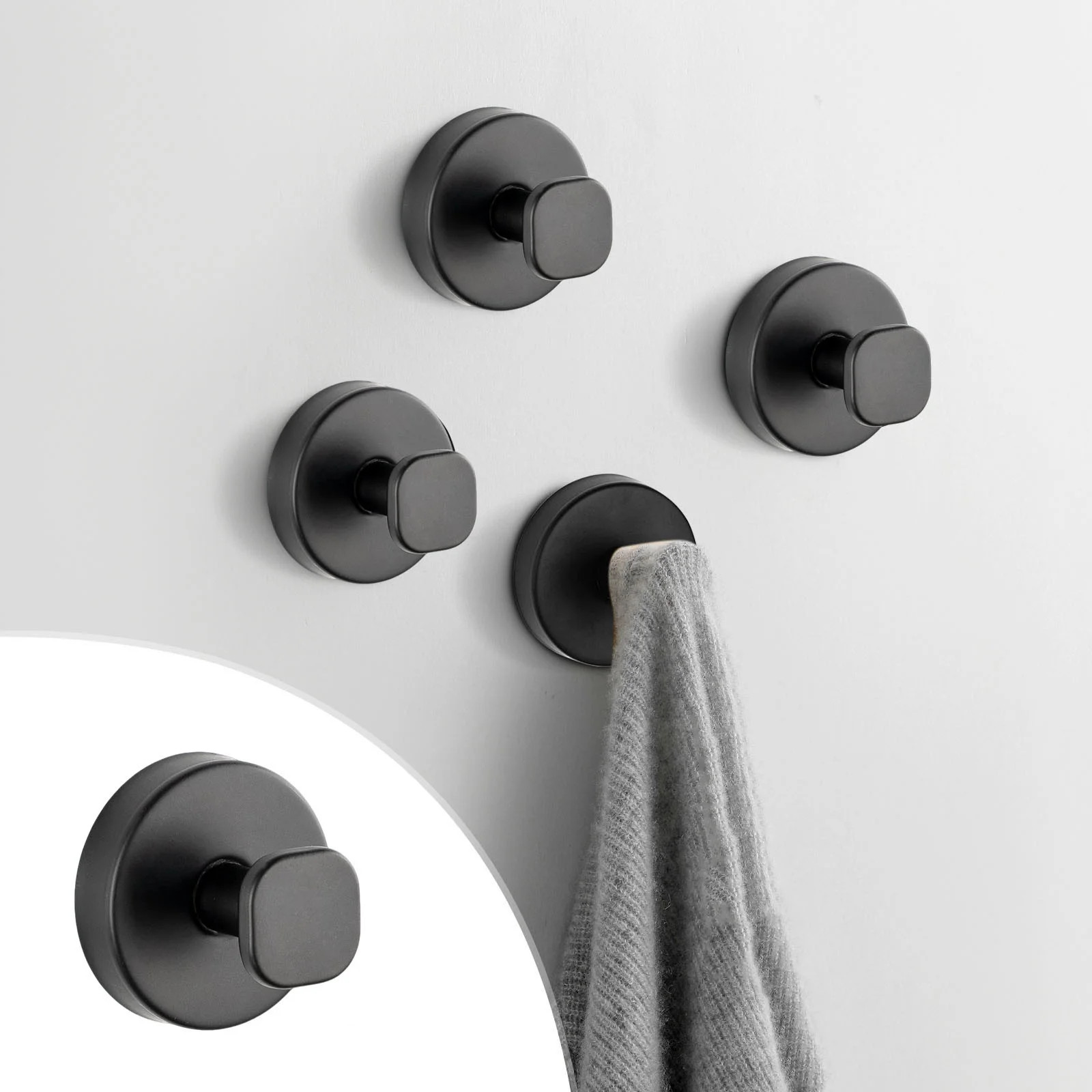Waterproof Suction Cup Hooks,2.36 Inches Heavy Duty Stainless Steel No Drill Shower Hooks for Han... | Walmart (US)