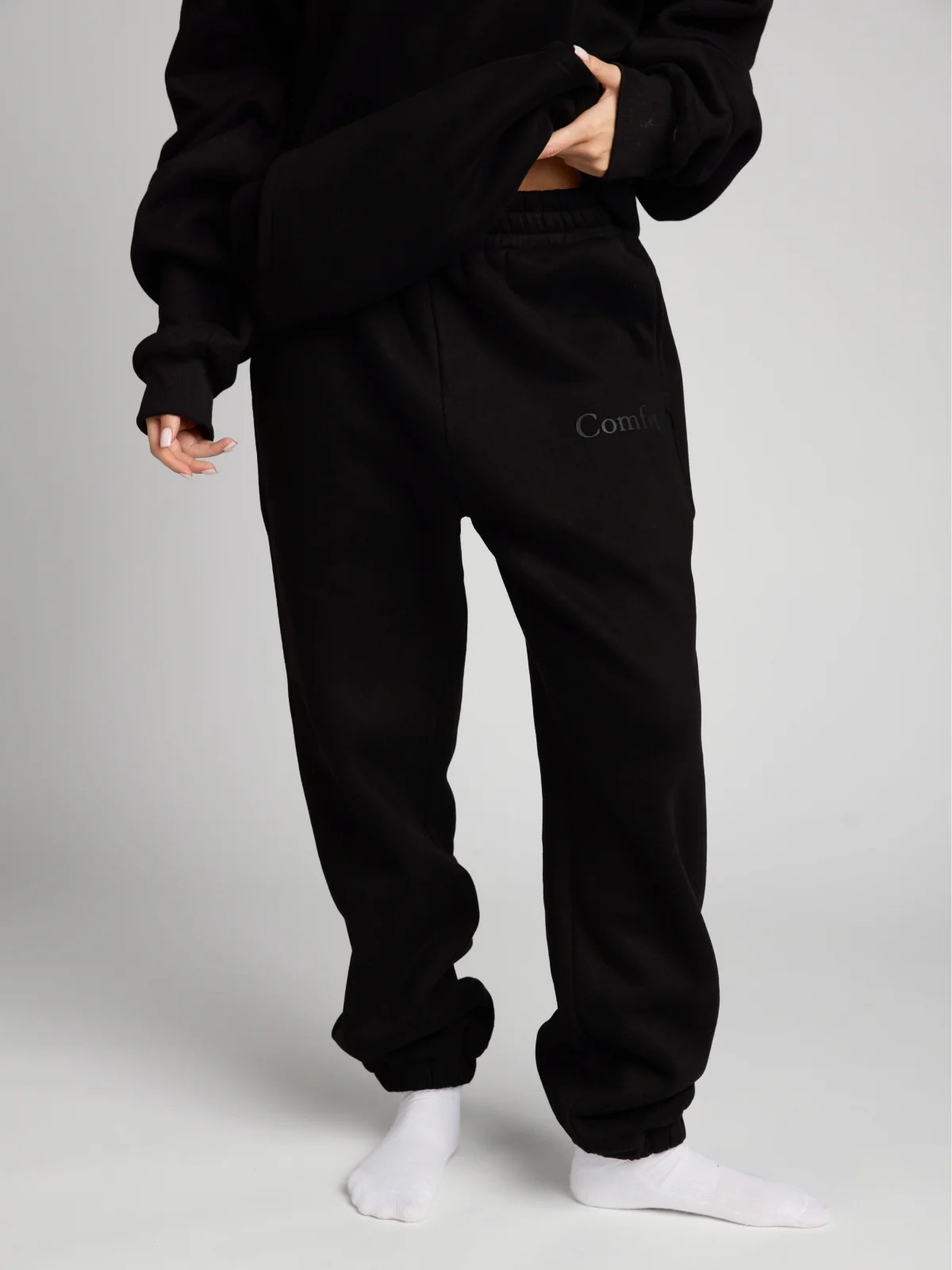 Comfrt Minimalist Sweatpants | Obsidian | Black | Oversized | M | Medium | Comfrt