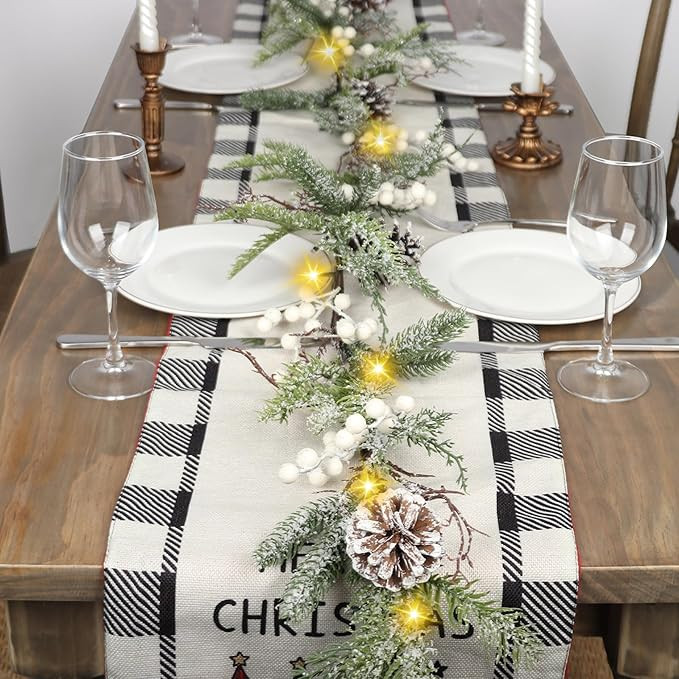 CHEAWRTZ 6FT Christmas Garland, Prelit Christmas Garland, Christmas Garland with Lights Snowflake... | Amazon (UK)