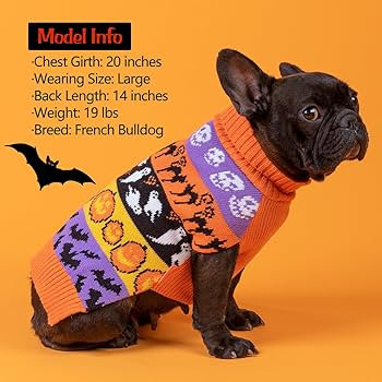 KYEESE Halloween Dog Sweater for Small Dogs Pumpkin Ghost Dog Sweaters Dog Apparel, M | Amazon (US)