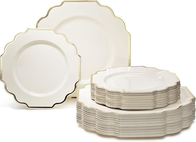 " OCCASIONS " 80 Plates Pack,(40 Guests) Heavyweight Wedding Party Disposable Plastic Plates Set ... | Amazon (US)