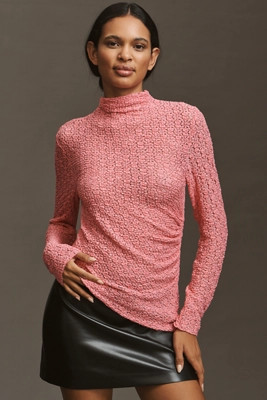 By Anthropologie Smocked Lace Long-Sleeve Top | Anthropologie (UK)