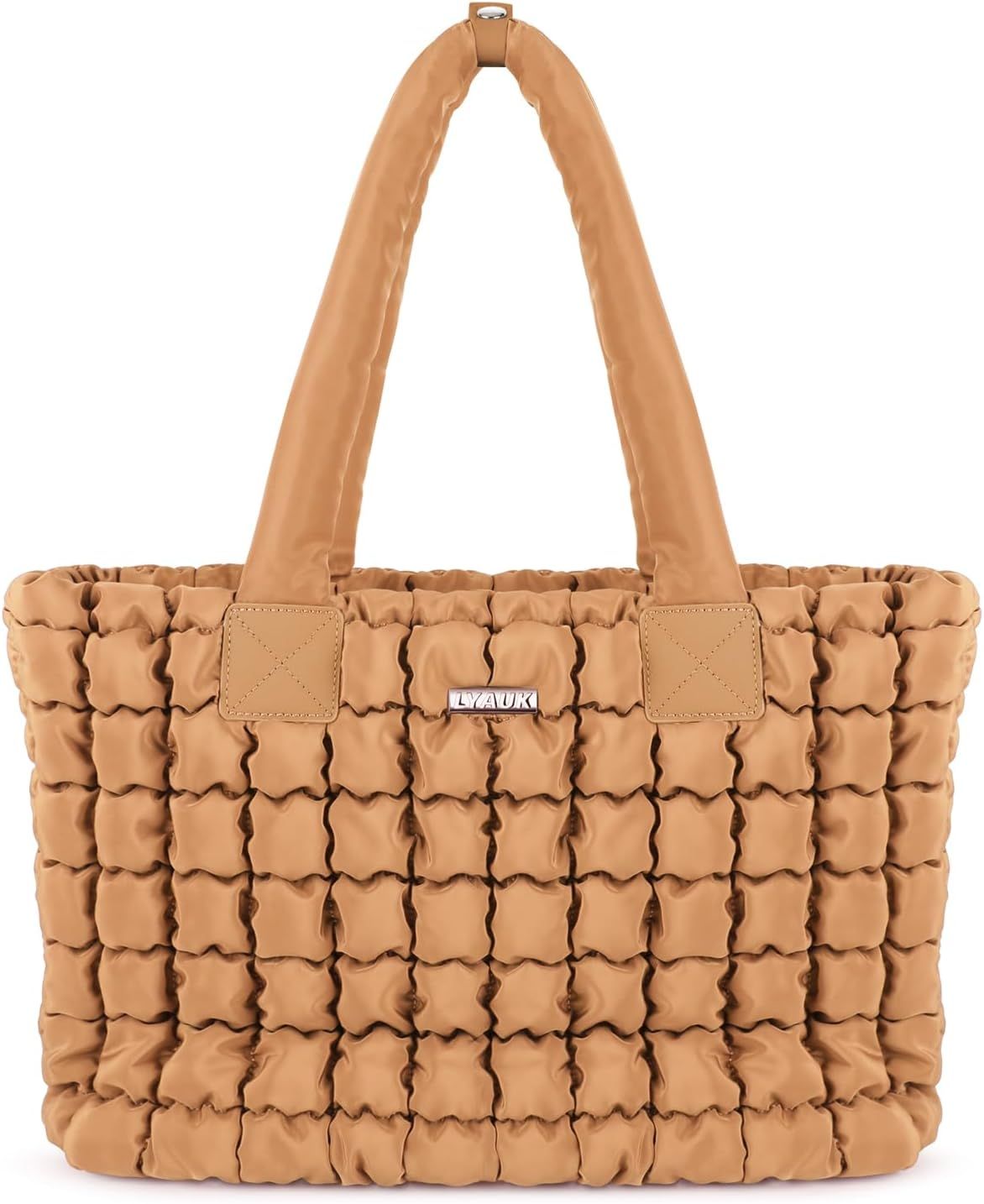 LYAUK Tote Bag for Women, Puffy Hobo Tote Bag, Stylish Shoulder Bag Crossbody Handbag, Top Handle... | Amazon (US)