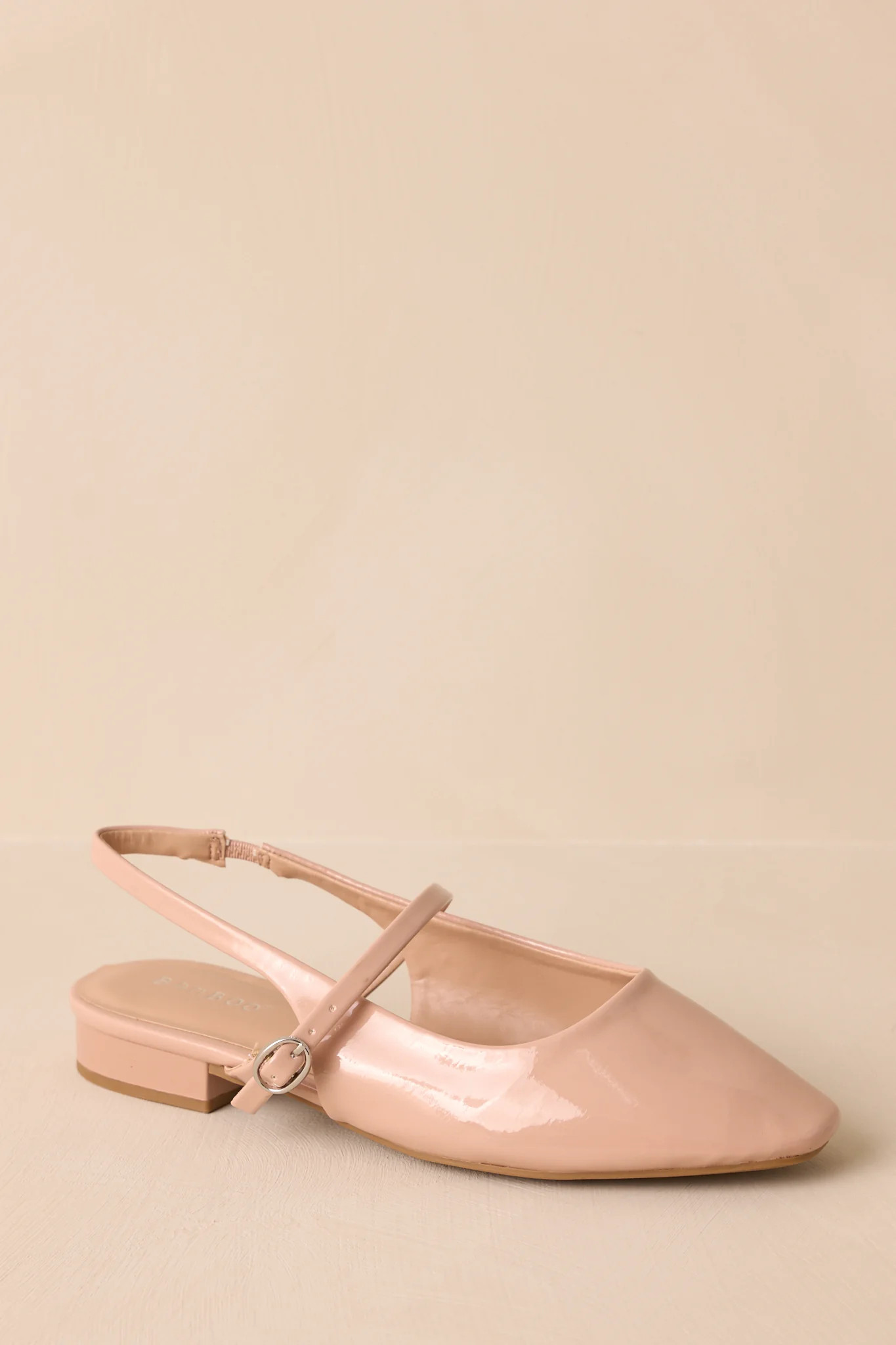 Walk The Talk Beige Slingback Mary Jane Flats | Red Dress
