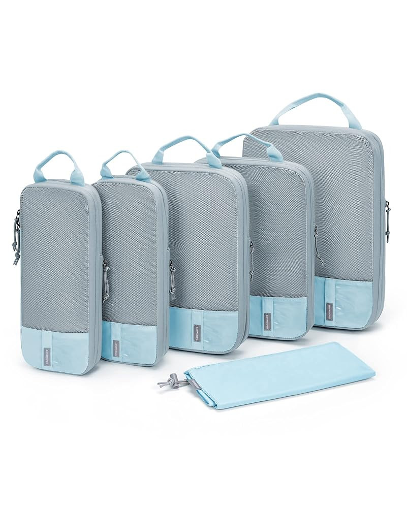 BAGSMART 6 Set Compression Packing Cubes - Lightweight Travel Essentials, Durable Luggage Organiz... | Amazon (US)