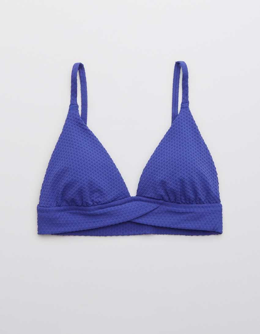 Aerie Jacquard Crossover Triangle Bikini Top | American Eagle Outfitters (US & CA)