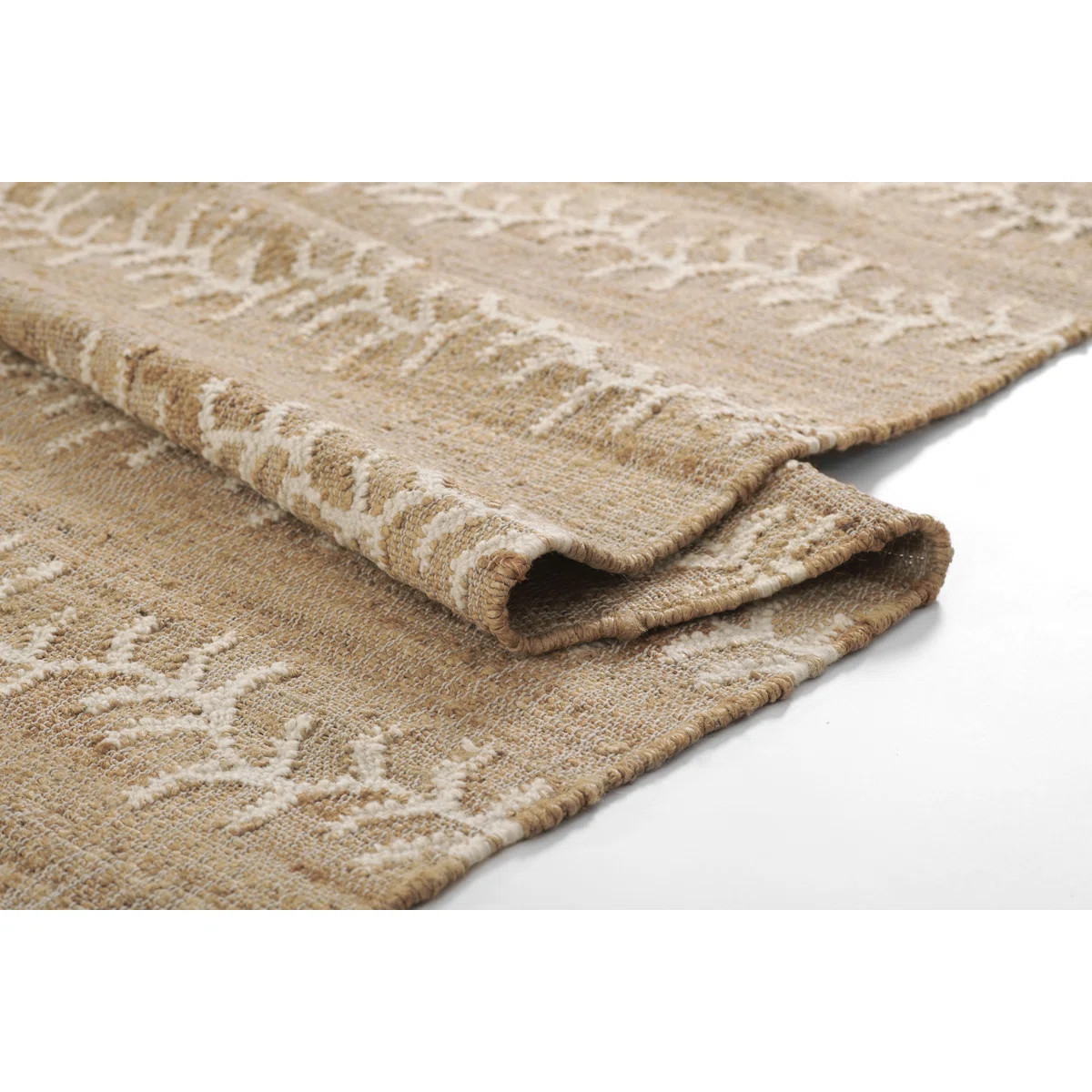 Adoria Vine Stripe Jute and Wool Handwoven Ivory Area Rug | Wayfair North America