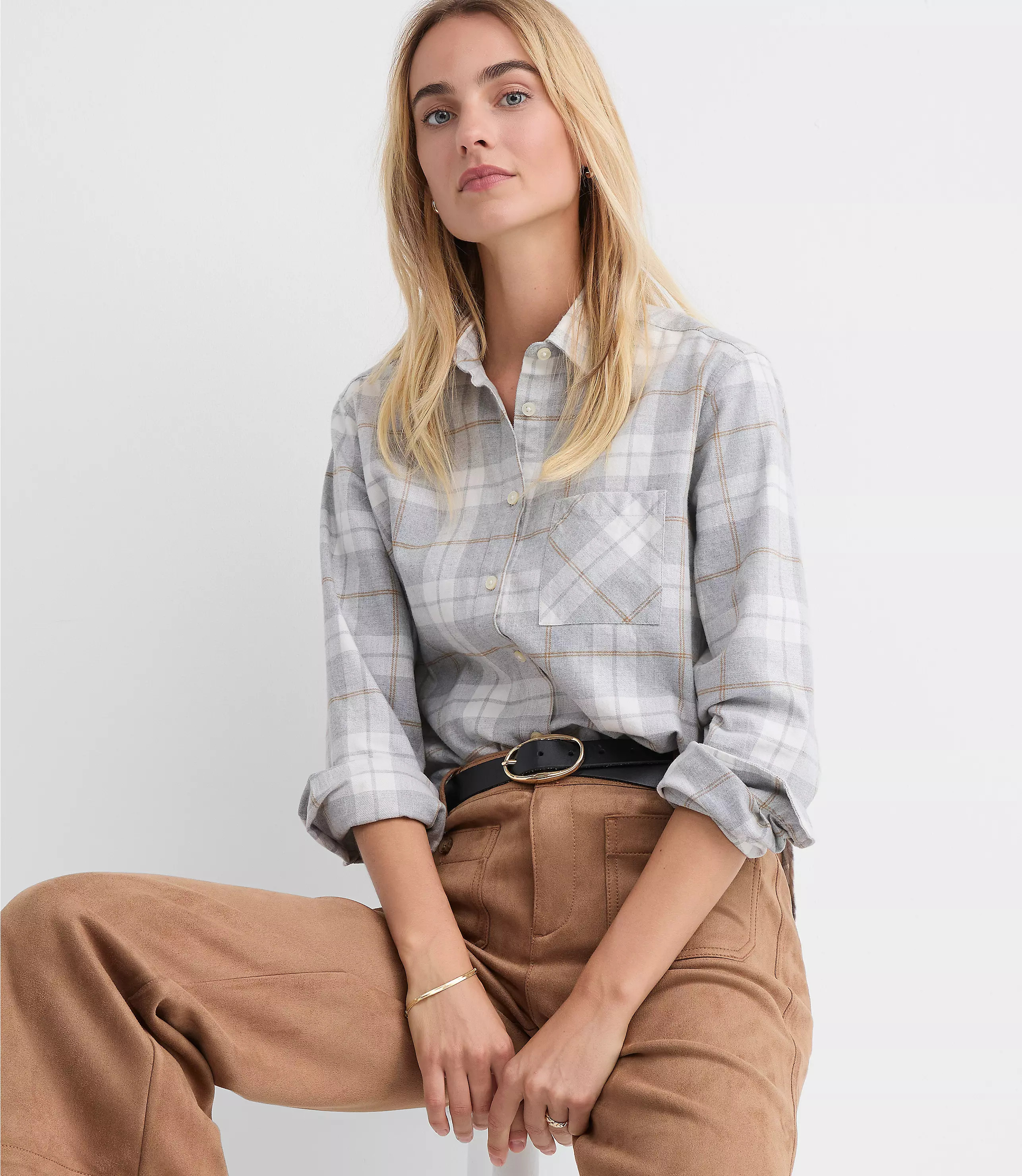 Plaid Flannel Everyday Relaxed Pocket Shirt | LOFT