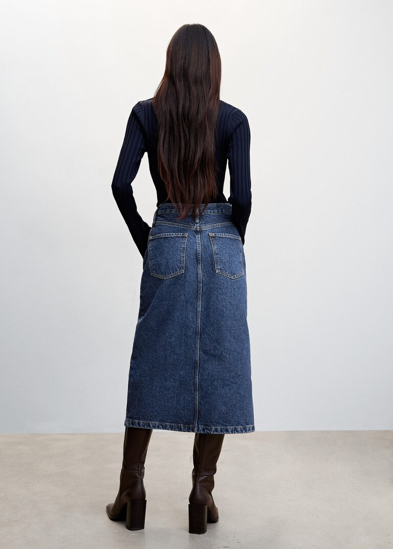 Midi denim skirt -  Women | Mango United Kingdom | MANGO (UK)