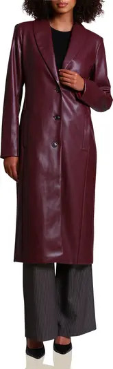 Faux Leather Longline Coat | Nordstrom