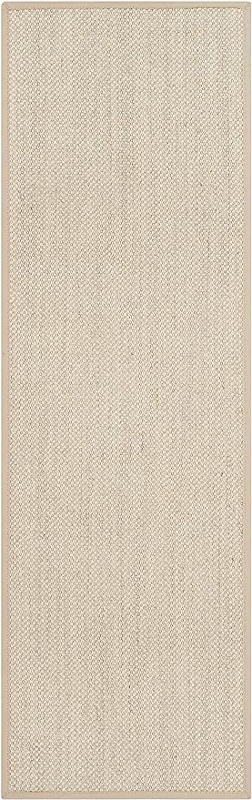 SAFAVIEH Natural Fiber Collection Runner Rug - 2'6" x 6', Marble & Linen, Border Sisal Design, Ea... | Amazon (US)