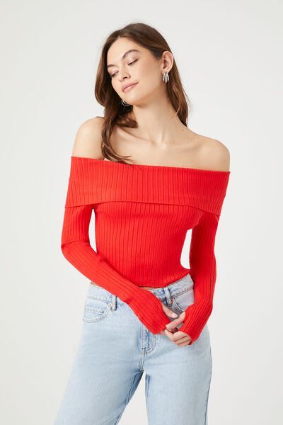 Sweater-Knit Off-the-Shoulder Top | Forever 21 (US)