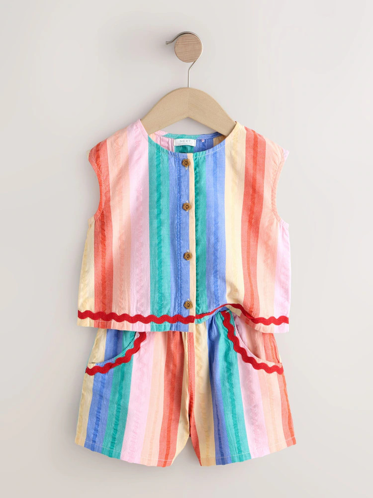 Buy Rainbow Check Ric Rac Sleeveless Top & Shorts Set (3mths-7yrs) from Next USA | Next US
