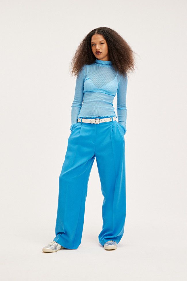 Long sleeve ribbed roll neck top | Monki