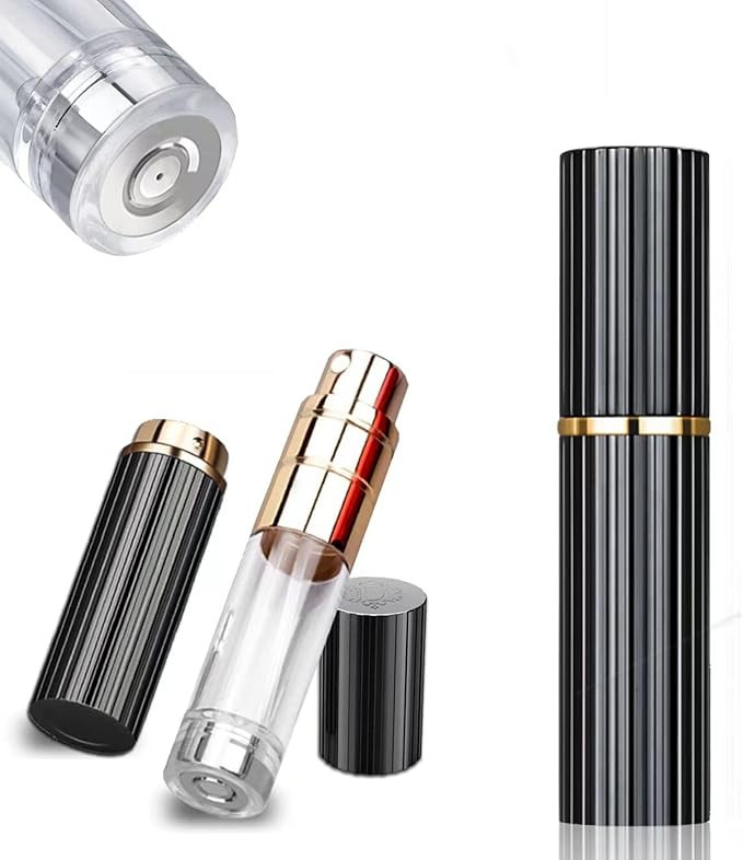 BRILIFLED Travel Atomizer Mini Refillable Empty Spray Perfume Bottle 5ml Black Portable TSA Scent... | Amazon (US)