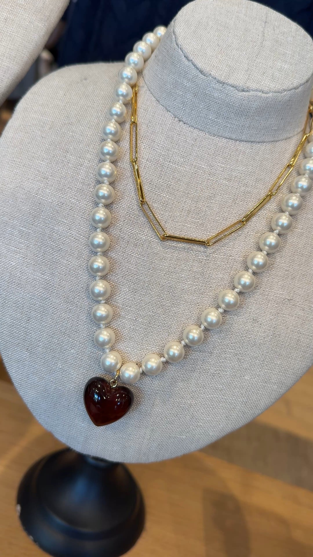 Heart necklace. Beautiful detail with pearls. 
Statement necklace for Fall outfit  

#LTKFindsUnder50 #LTKOver40 #LTKStyleTip