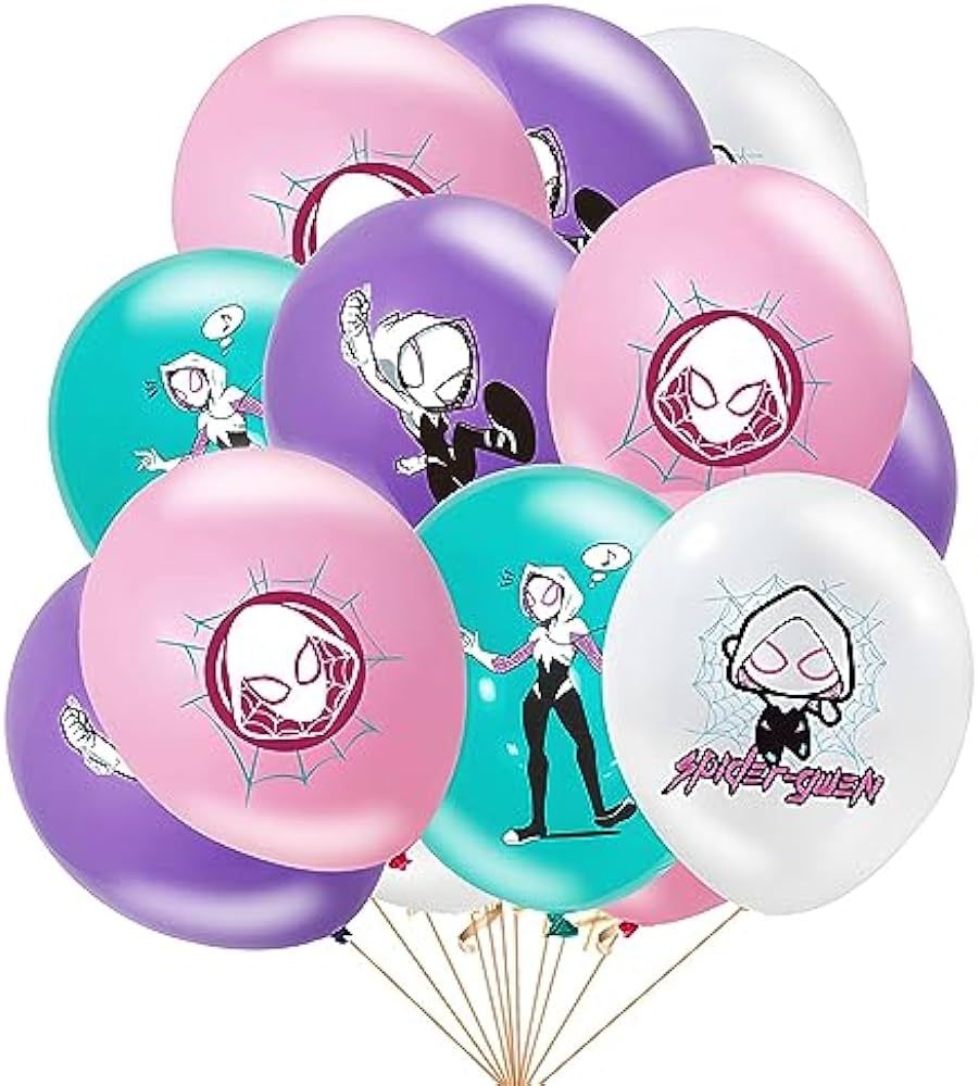 32pcs Spider Girl Latex Balloons，Female Spidey Theme Party Supplies, Female Spider girl Birthda... | Amazon (US)
